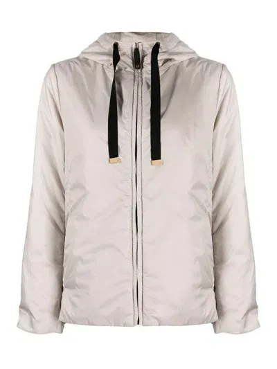 Max Mara The Cube Zip-up Drawstring Jacket In Beige