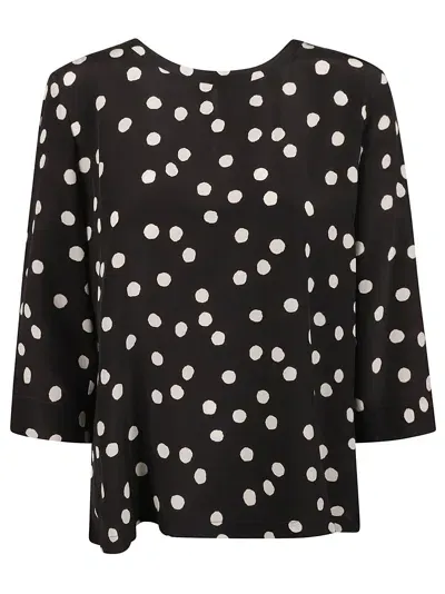 Max Mara The Cube Polka Dot Top In Black/white