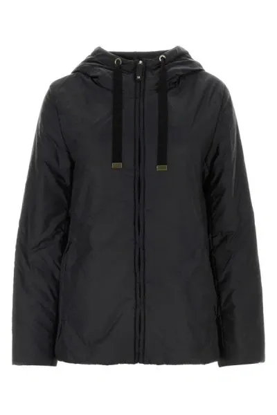 Max Mara The Cube Greenh Hooded Shell Jacket In Black