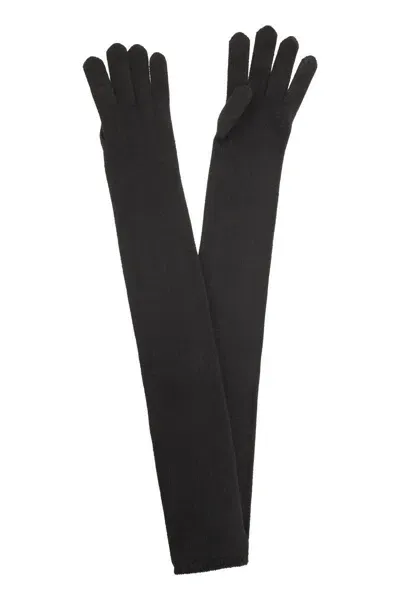 Max Mara Timor - Cashmere Long Gloves In Black