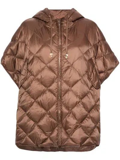 Max Mara Treman Cape In Brown