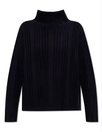 Max Mara Turtleneck Knit Sweater In Blue