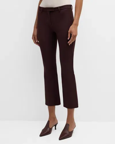 Max Mara Umanita Mid-rise Kick Flare Crop Pants In Wine-coloured