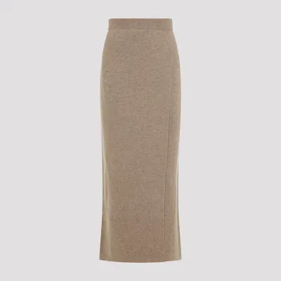 Max Mara Umbria Knit Midi Skirt In Brown