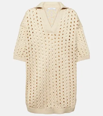 Max Mara Urna Cutout Cotton Minidress In Nude & Neutrals