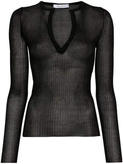 Max Mara Pleated Top In Black