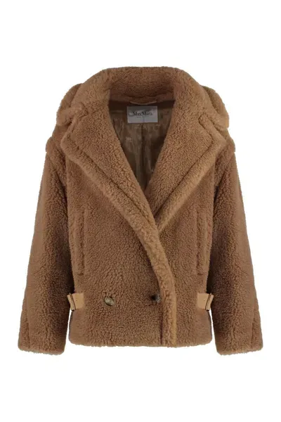 Max Mara Vanadio Vegan Fur Jacket In Brown