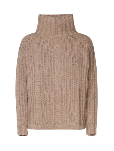 Max Mara Vitalba Sweater In Virgin Wool And Cashmere In Nut