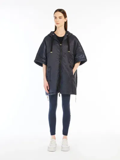 Max Mara Water-repellent Fabric Cape In Midnightblue