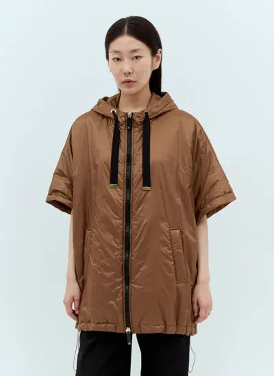 Max Mara Water-resistant Hooded Jacket In Brown