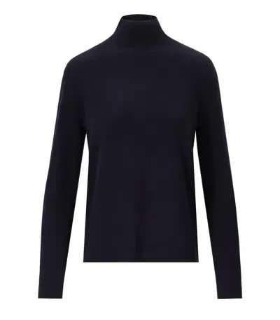 Max Mara Weekend Kiku Navy Blue Turtleneck Jumper In Black