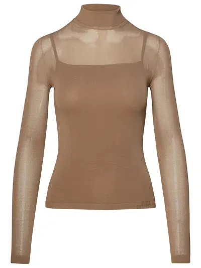 Max Mara Sweater In Muddy Viscose Blend In Brown