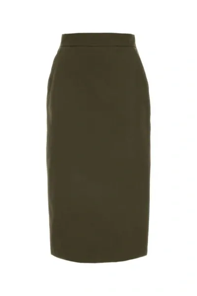 Max Mara Cognac High Waist Skirt In Green