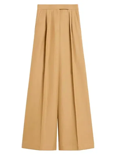 Max Mara Pantalone Corte In Tobacco