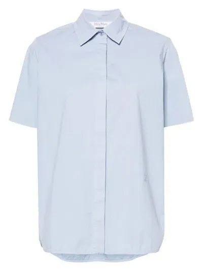 Max Mara Women's Cotton Shirt In Clear Blue