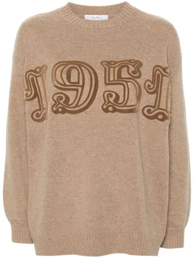 Max Mara Wool And Cashmere Blend Sweater In Brown