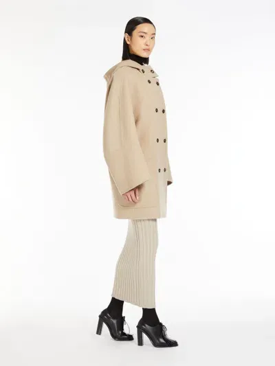 Max Mara Wool And Cashmere Knit Skirt In Integrated Hood