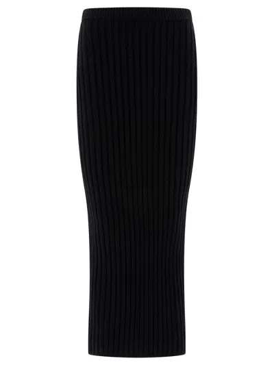 Max Mara Wool And Cashmere Knit Skirt Skirts In Black