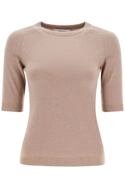 Max Mara Top In Maglia Di Lana E Cashmere 'cima' In Neutro