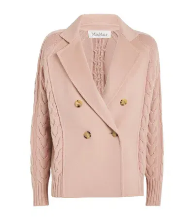 Max Mara Wool-cashmere Blazer-cardigan In Pink