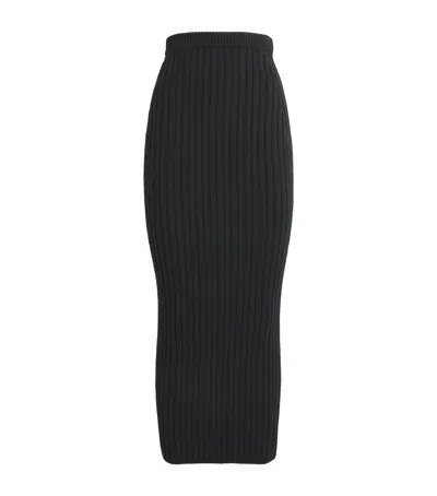 Max Mara Wool-cashmere-blend Maxi Skirt In Black