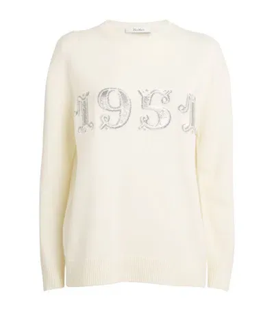 Max Mara Wool-cashmere Fido Sweater In White