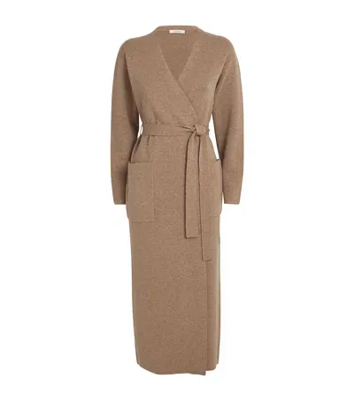 Max Mara Wool-cashmere Long Cardigan In Beige