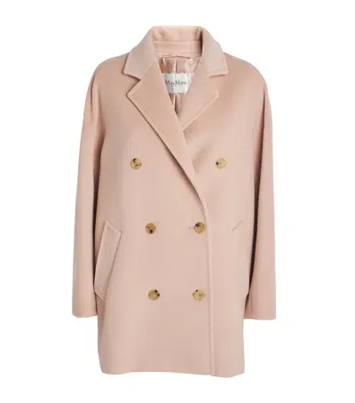 Max Mara Wool-cashmere Rebus Coat In Pink