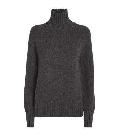 Max Mara Wool-cashmere Rollneck Sweater In Anthracite