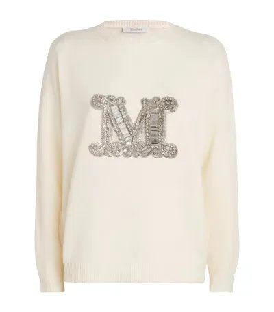 Max Mara Wool-cashmere Sweater In Yellow Cream