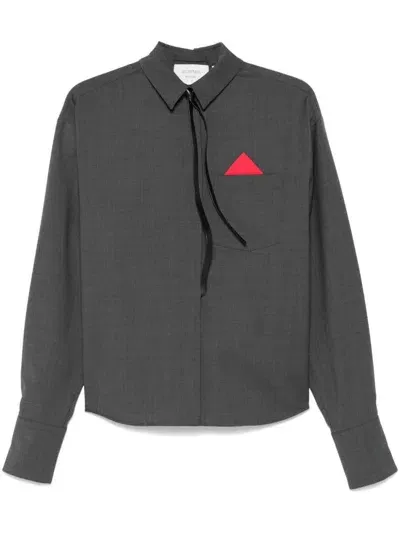 Max Mara Wool Shirt In Grey