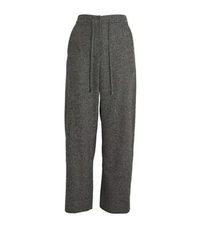 Max Mara Wool-silk-blend Tailored Trousers In Grey