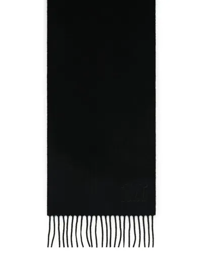 Max Mara Wsdalia Black Cashmere Scarf In Red