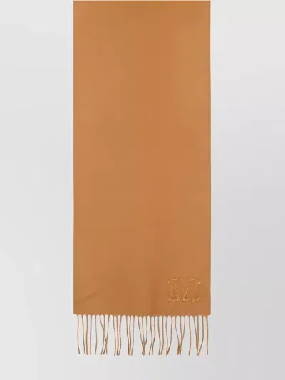 Max Mara 'wsdalia' Cashmere Scarf Fringed Edges In Brown