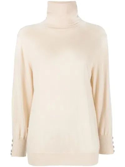 Max & Moi Cashmere Rollneck Jumper In Nude