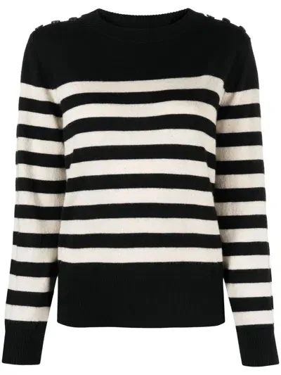 Max & Moi Cashmere Striped Jumper In Schwarz