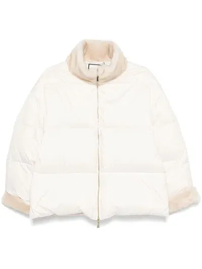 Max & Moi Diba Puffer Jacket In Neutrals