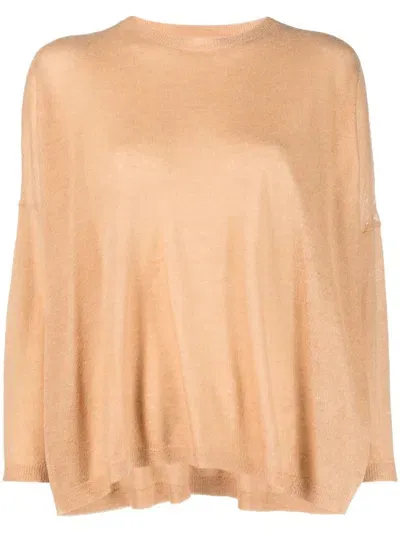 Max & Moi Fine-knit Long-sleeve Jumper In Nude