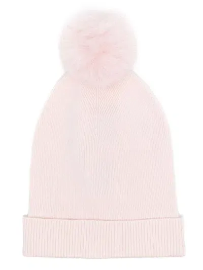 Max & Moi Pompom-detail Beanie In Pink