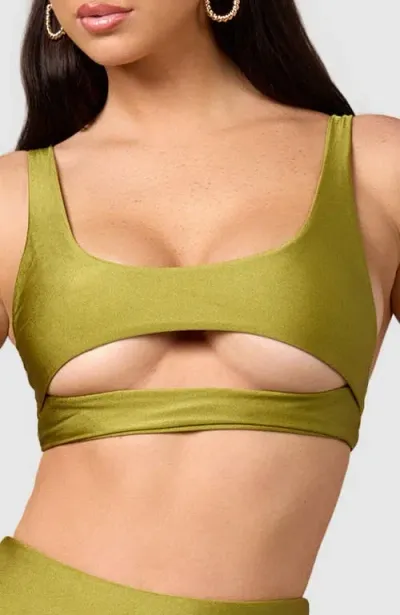 Mbm Swim Lucky Bikini Top In Olive