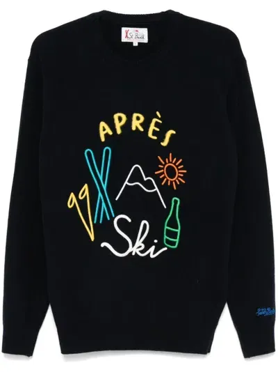 Mc2 Saint Barth Apres Ski Big, Heron Crew Neck Sweater In Blue