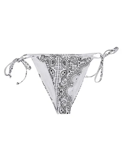 Mc2 Saint Barth Bandana Print Bikini Bottoms In White