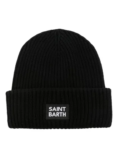 Mc2 Saint Barth Berry Beanie Hat In Black