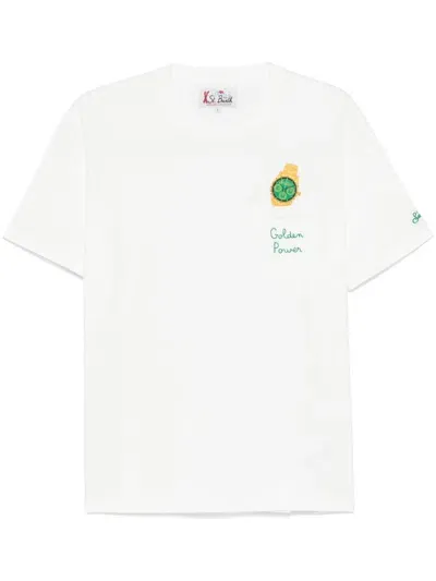 Mc2 Saint Barth Golden Power T-shirt In White