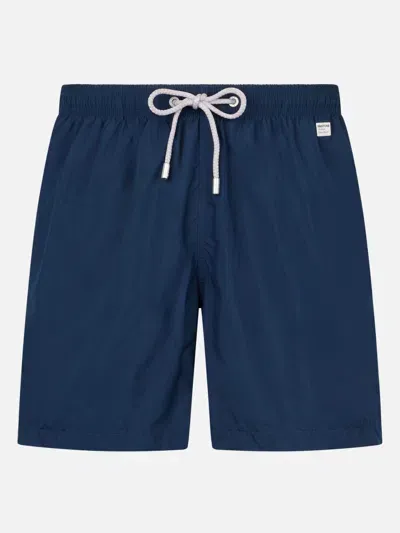 Mc2 Saint Barth Rear Logo-patch Swim Shorts In Blue