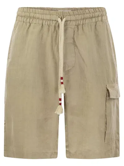 Mc2 Saint Barth Marseille - Linen Bermuda Shorts In Beige