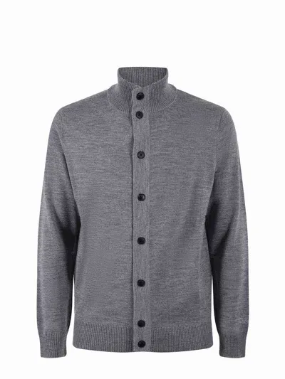 Mc2 Saint Barth Merino Cardigan In Grigio