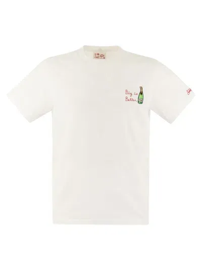 Mc2 Saint Barth Portofino - T-shirt With Chest Embroidery In White