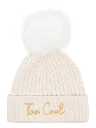 Mc2 Saint Barth Too Cool Pompom Beanie In White