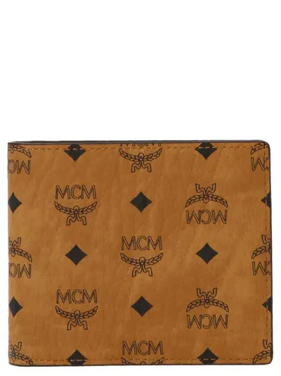 Mcm All Over Logo Wallet In Brown